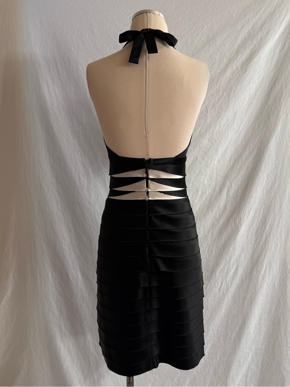 BCBG Satin Halter Bandage Dress - Picture 3 of 4